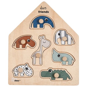 Done by Deer Peg puzzle Deer friends Colour mix produkt bild