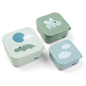 Done by Deer Snack Box Set Happy Clouds Green 3-pack produkt bild