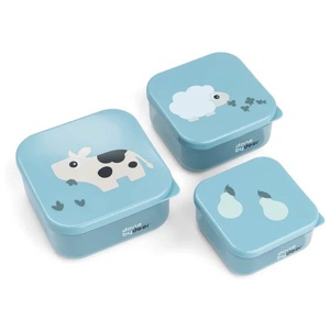 Done by Deer snack box set Tiny Farm 3 delar blue produkt bild