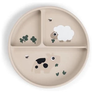 Done by Deer Stick&Stay Compartment Plate Tiny Farm Sand produkt bild