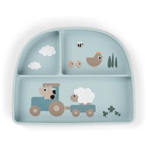 Done by Deer stick&stay indelad tallrik Tiny farm blue produkt bild