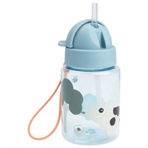 Done by Deer sugrörsflaska Tiny Farm blue produkt bild