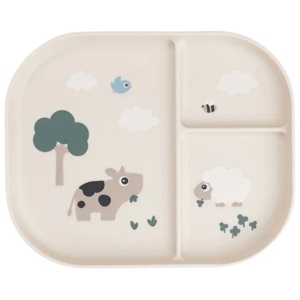 Done By Deer Tallrik med fack Tiny Farm (Sand) produkt bild
