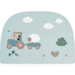 Done by Deer Bordstablett Silikon Tiny farm Blue produkt bild