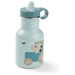 Done by Deer Vattenflaska Metall Tiny farm Blue 350 ml produkt bild