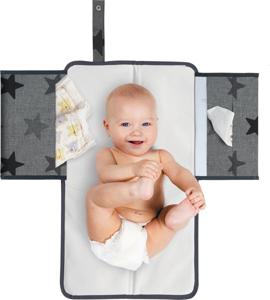 Dooky 3-In 1 Skötmatta Grey Crowns produkt bild