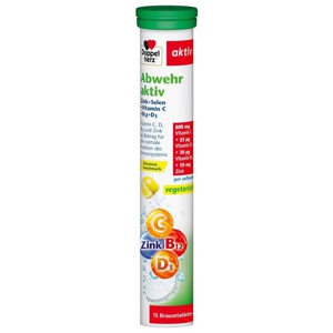 Doppelherz Abwehr aktiv Brausetabletten, 15 St Brausetabletten Produktbild
