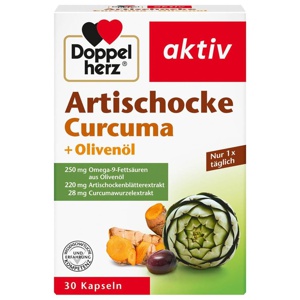 DOPPELHERZ Artischocke Curcuma+Olivenöl Kapseln Produktbild