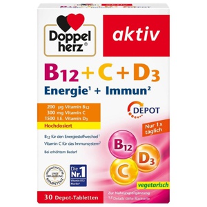 Doppelherz B12+C+D3 Depot aktiv Tabletten Produktbild