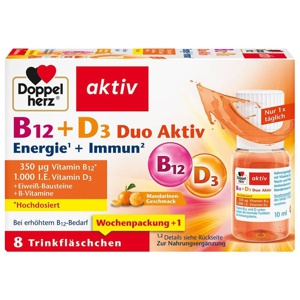Doppelherz B12 + D3 Duo Aktiv Trinkampullen, 8 St Trinkampullen Produktbild