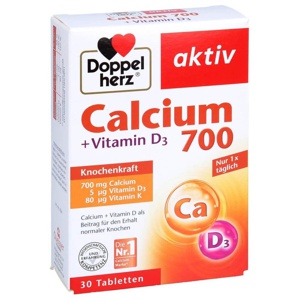 Doppelherz Calcium 700 + Vitamin D3 Tabletten, 30 St Tabletten Produktbild