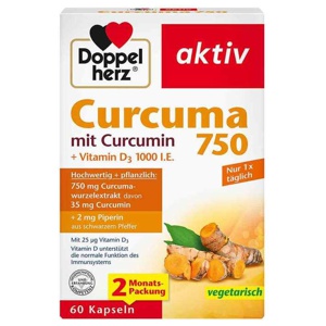 DOPPELHERZ Curcuma 750 Kapseln Produktbild