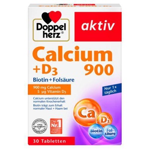 Doppelherz Aktiv Kaltsium 900 + D3 + Biotiin + Foolhape tbl N30 toote pilt