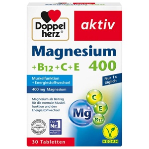 Doppelherz Magnesium 400+B12+C+E Tabletten, 30 St Tabletten Produktbild