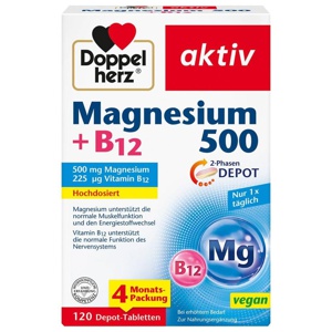 Doppelherz Magnesium 500+B12 2-Phasen Depot Tabl. Produktbild