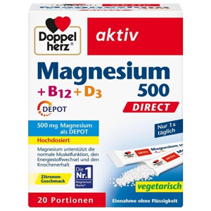 Doppelherz Magnesium 500 + B12 + D3 Depot Direct Pellets, 20 St Pellets Produktbild