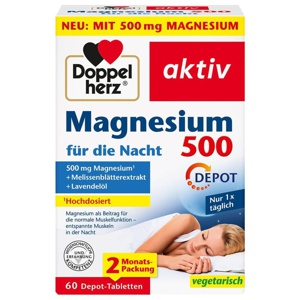 DOPPELHERZ Magnesium 500 für die Nacht Tabletten Produktbild