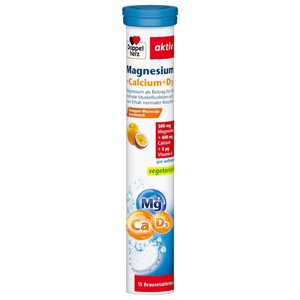 Doppelherz Magnesium+Calcium+D3 Brausetabletten, 15 St Brausetabletten Produktbild