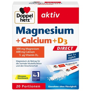 Doppelherz Magnesium+Calcium+D3 Direct Pellets, 20 St Pellets Produktbild