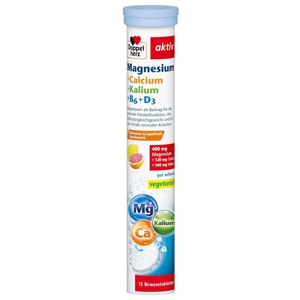 Doppelherz Magnesium + Calcium + Kalium Brausetabletten, 15 St Brausetabletten Produktbild