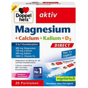 Doppelherz Magnesium + Calcium + Kalium + D3 Direct Pellets, 20 St Pellets Produktbild