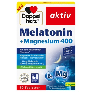 DOPPELHERZ Melatonin+Magnesium 400 Tabletten Produktbild