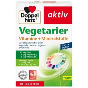 Doppelherz Vegetarier Vitamine+Mineralstoffe Tabletten, 30 St Tabletten Produktbild