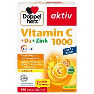 Doppelherz Vitamin C 1000 + D3 + Zink Depot Tabletten, 100 St Tabletten Produktbild