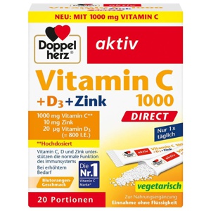 Doppelherz Vitamin C 1000 + D3 + Zink Direct Pellets, 20 St Pellets Produktbild