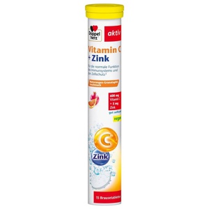 Doppelherz Vitamin C+Zink Brausetabletten, 15 St Brausetabletten Produktbild