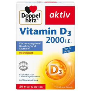 DOPPELHERZ Vitamin D3 2000 I.E. Tabletten Produktbild