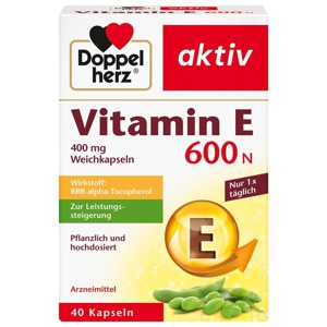 Doppelherz aktiv Vitamin E 600 N Weichkapseln, 40 St Kapseln Produktbild