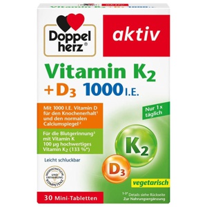 Doppelherz Vitamin K2 + D3 1000 I.E. Tabletten, 30 St Tabletten Produktbild