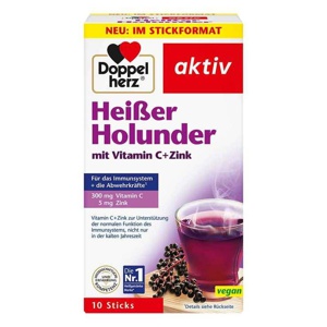 Doppelherz Heißer Holunder mit Vitamin C+Zink Granulat, 10 St Granulat Produktbild