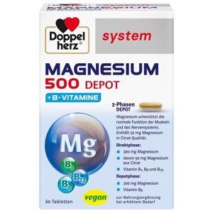 DOPPELHERZ Magnesium 500 Depot system Tabletten Produktbild