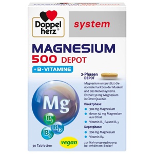 DOPPELHERZ Magnesium 500 Depot system Tabletten Produktbild