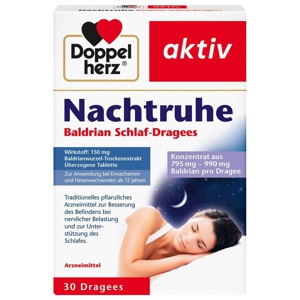 DOPPELHERZ Nachtruhe Baldrian Schlaf-Dragees Produktbild