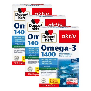 Doppelherz Omega-3 1.400 Kapseln, 3x120 St Kapseln Produktbild