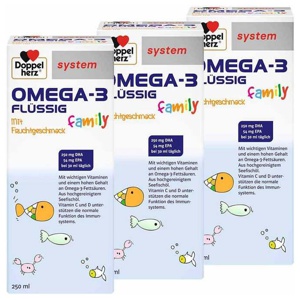 Doppelherz Omega-3 family flüssig system, 3x250 ml Flüssigkeit zum Einnehmen Produktbild