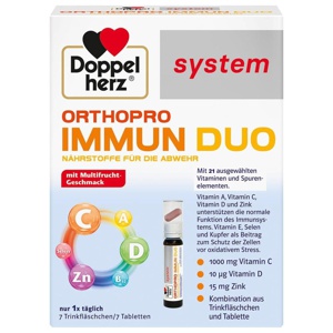 DOPPELHERZ Orthopro Immun Duo system Trinkampullen Produktbild