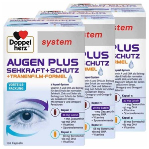 Doppelherz System Augen Plus Sehkraft+Schutz Kapseln, 3x120 St Kapseln Produktbild