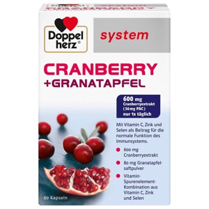 DOPPELHERZ Cranberry+Granatapfel system Kapseln Produktbild