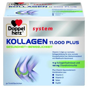Doppelherz System Kollagen 11.000 Plus suukaudse lahuse ampullid N30 toote pilt