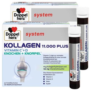 Doppelherz system Kollagen 11000 Plus Ampullen, 2x30x25 ml Ampullen Produktbild