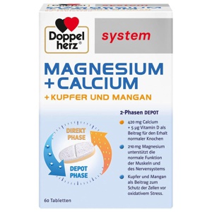 DOPPELHERZ Magnesium+Calc.+Kupfer+Mangan syst.Tab. Produktbild
