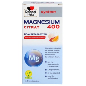 DOPPELHERZ Magnesium 400 Citrat system Brausetabl. Produktbild