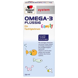 DOPPELHERZ Omega-3 flüssig family system Produktbild