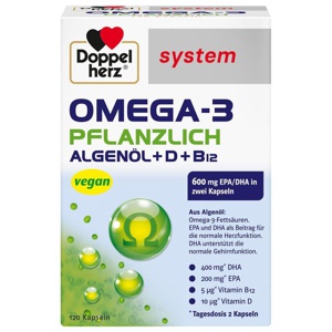 DOPPELHERZ Omega-3 pflanzlich system Kapseln Produktbild