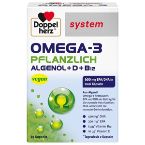DOPPELHERZ Omega-3 pflanzlich system Kapseln Produktbild