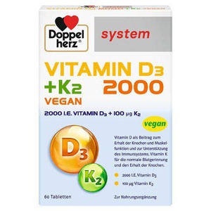 DOPPELHERZ Vitamin D3 2000+K2 system Tabletten Produktbild